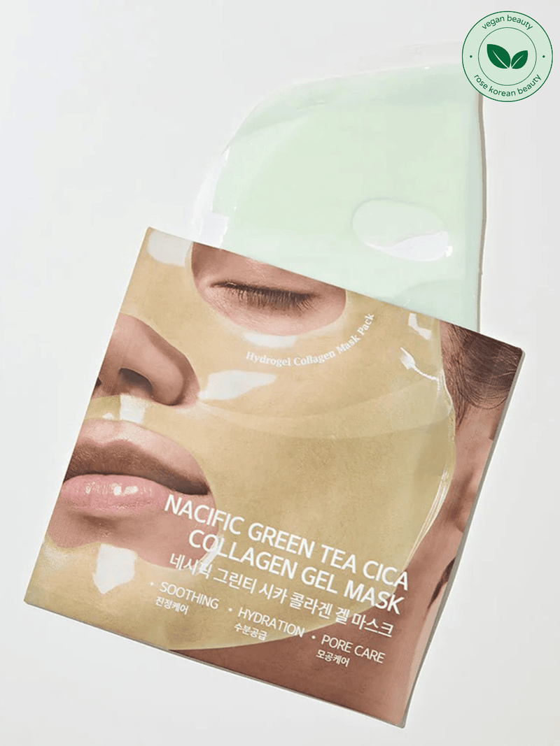 Nacific Green Tea Cica Collagen Gel Mask – Gel mask enriched with Green Tea, Cica, and Collagen for hydration, soothing, and anti-aging benefits