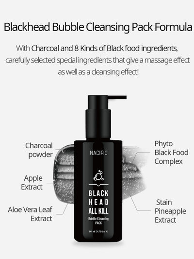 Nacific Blackhead Bubble Cleansing Pack packaging – 2-in-1 blackhead treatment for smoother skin