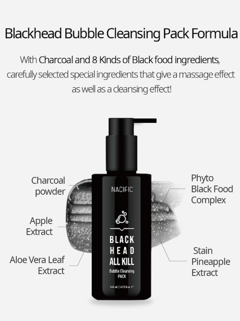 Nacific Blackhead Bubble Cleansing Pack packaging – 2-in-1 blackhead treatment for smoother skin