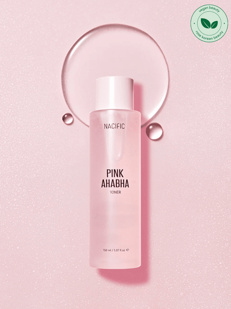 Nacific Pink AHA BHA Toner - Gentle exfoliating toner with AHA, BHA, and watermelon extract for smooth and hydrated skin.